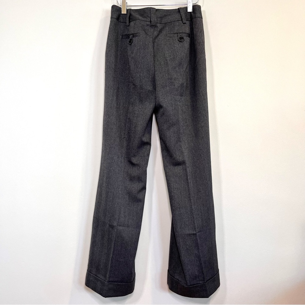Ann Taylor Grey Herringbone Tweed like Women’s Cuffed Trousers Size 2